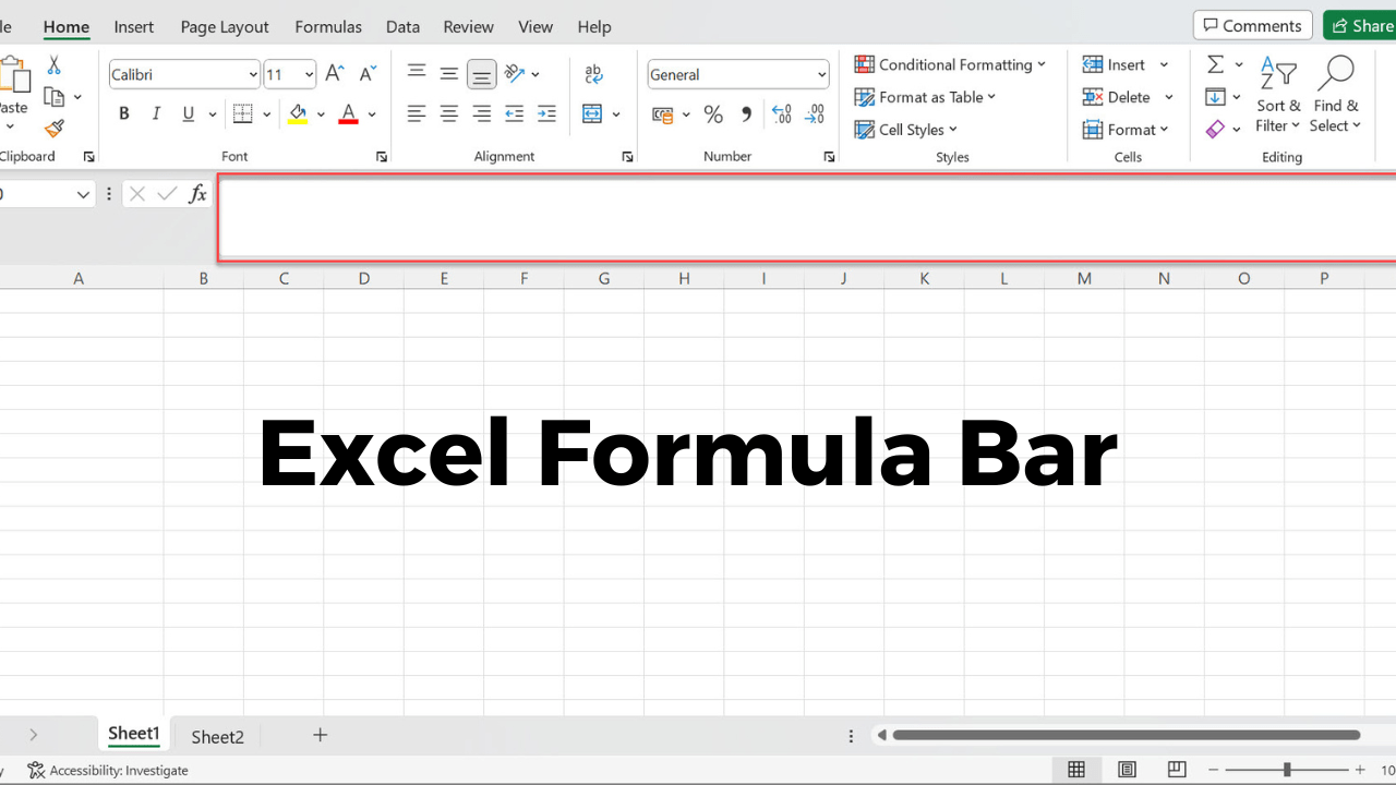 Formula bar in Excel