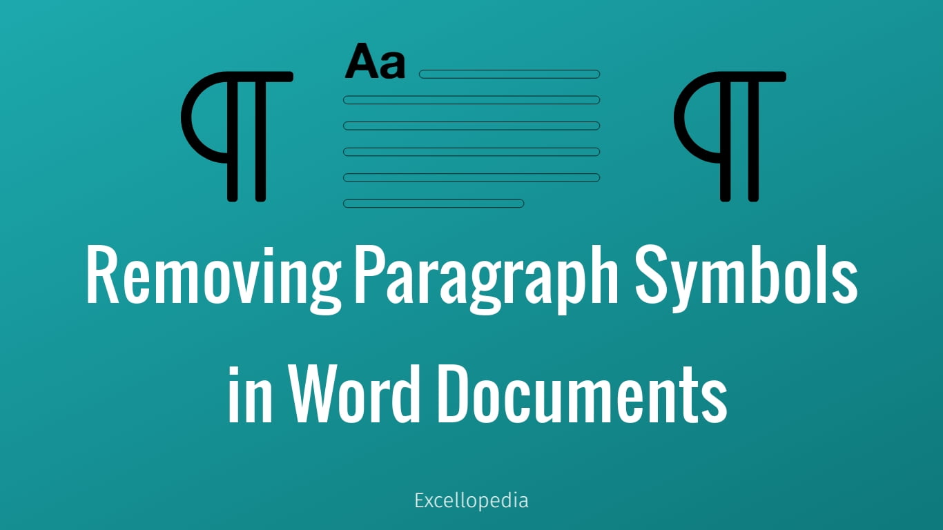 Removing Paragraph Symbols in Word Documents