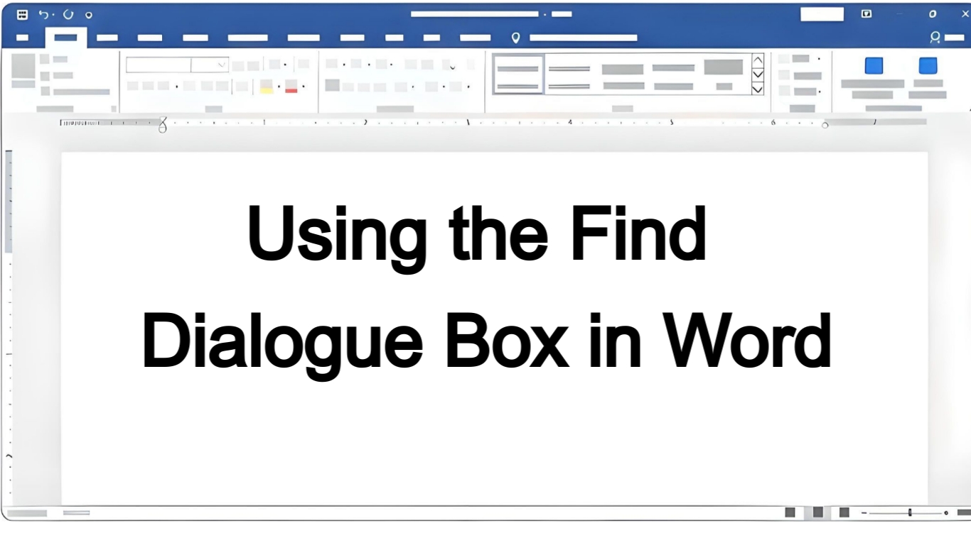Using the Find Dialogue Box in Word