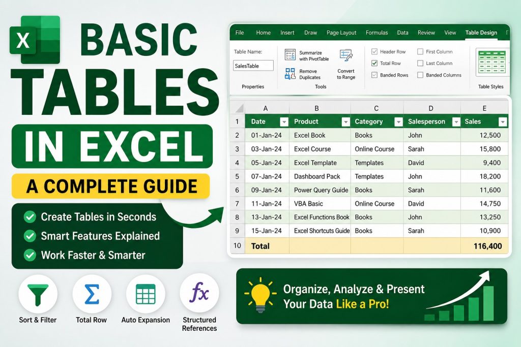 Basic Tables in Excel: A Complete Guide - Excellopedia